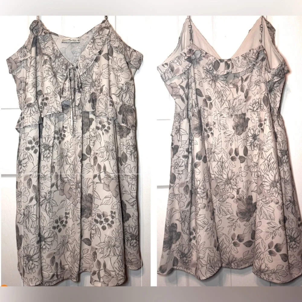 NWOT ⛅️ Abercrombie & Fitch Floral Ruffle Tie Mini Dress - Picture 2 of 9